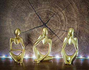 Abstract Thinker Minimalist Figurines | Interior Aesthetic Home Decor Statues | Housewarming Gesture Gift | Intellectual Inspiration Designs