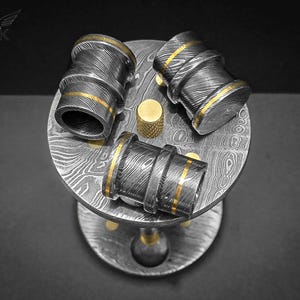 Prime Damascus Steel Pipes Holder | Cigars Holder Rack | Tobacco Pipes Stand | Handmade Pipes-Cigars Holder Stand | Centerpiece Home Decor