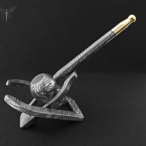 Prime Damascus Steel Pipe Holder & Pipe Set | Pipe Holder Stand | Tobacco Steel Pipe | Handmade Pipe Stand | Centerpiece Home Decor