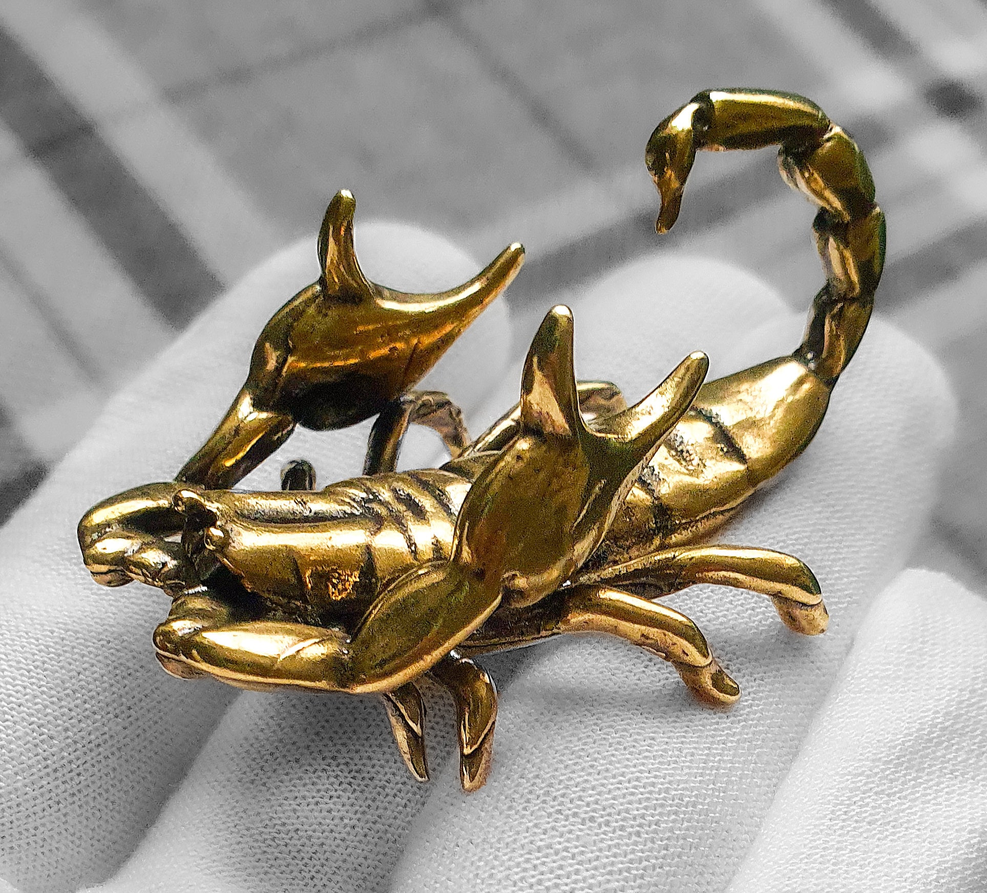Pen Holder Brass Scorpion Hand Crafted Ornament Study Desk and
