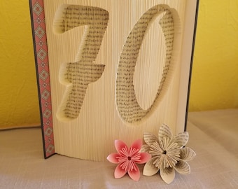 Folded book, 70th birthday gift anniversary