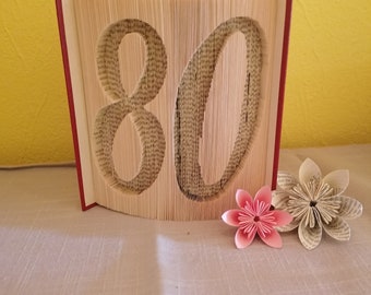 Folded book, 80th birthday gift anniversary