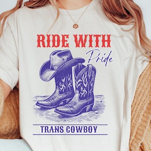 Gay Cowboy Shirt Gay Western LGBTQIA Rainbow Rodeo Shirt Pride Shirt Rights LGBTQ Graphic, Womens, Mens, Unisex Comfort Colors T-shirt Gift