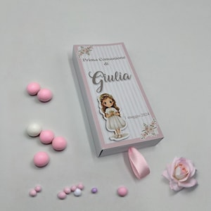 Scatola fiammifero porta confetti/cremini Prima Comunione