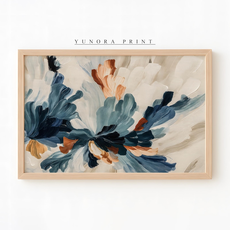 Blue and Rust Artwork - Etsy