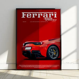 Ferrari 458 Speciale Print: Racing Car Poster, Man Cave Decor (Digital Download)