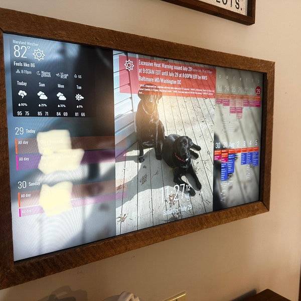 Custom made floating, wall mounted, digital smart display crafter to match your decor