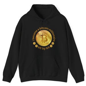 Bitcoin Cryptocurrency Hooded Sweatshirt - Crypto Graphic Hoodie, Blockchain Sweatshirt, Digital Currency Gift for Bitcoin