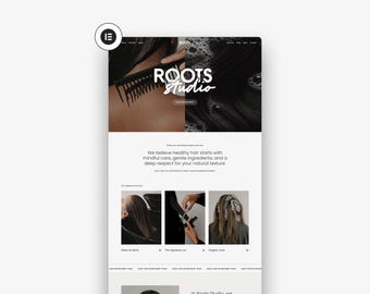 Plantilla de sitio web de WordPress de Roots Studio: Tema para peluquerías, Elementor Pro