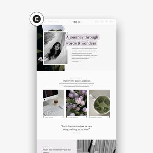 Sol WordPress Template, Elementor Pro Template, Blog Website Template, Portfolio, Website Template, Travel Blogger Website