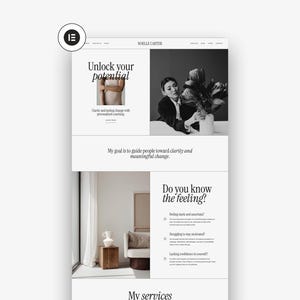 Noelle Carter WordPress Template, Elementor Pro Template, Professional Website Template, Portfolio, Website Template, Business Website