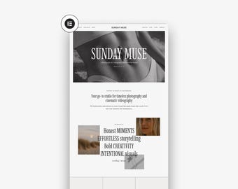 Plantilla de WordPress Sunday Muse: Tema para negocios de fotografía, Elementor Pro