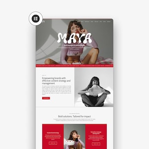 Maya WordPress Template, Elementor Pro Template, Professional Website Template, Portfolio, Website Template, Business Website