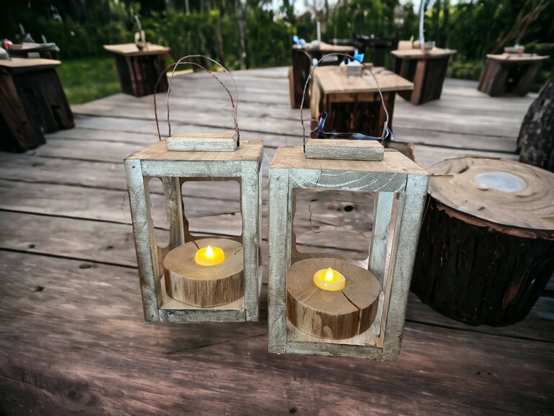 Set of Two Wooden Lanterns image 3