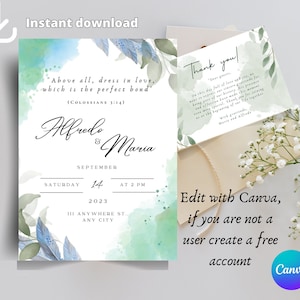 Faire-part de mariage et carte de remerciement. JW. Modèle à modifier, imprimer ou envoyer. Modèle d'invitation de mariage pour les témoins de Jéhovah. verset de la Bible