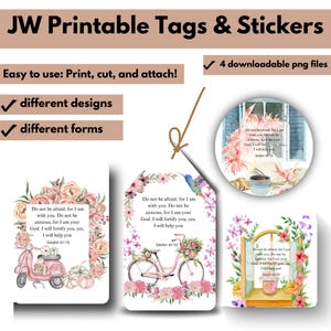 JW Printable Gift Tags & Labels | Bible Verse Design | Gift for pioneers, brothers and sisters of the congregation. jw ideas