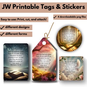 JW Printable Gift Tags & Labels | Bible Verse Design | Perfect for Jehovah’s Witnesses, JW Gifts, JW Clip Art