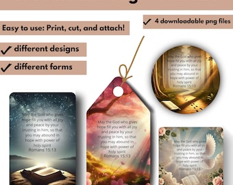 JW Printable Gift Tags & Labels | Bible Verse Design | Perfect for Jehovah’s Witnesses, JW Gifts, JW Clip Art