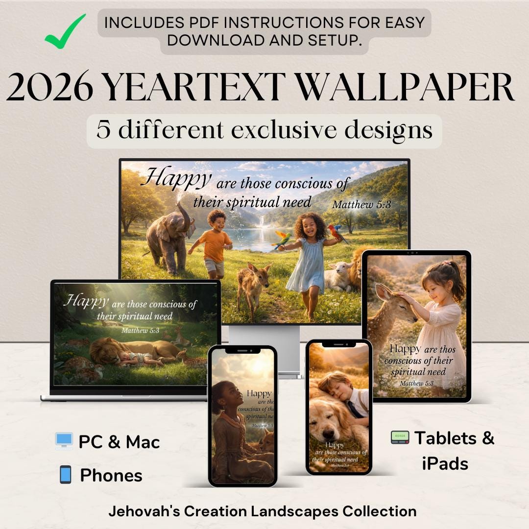 JW 2026 Year Text Wallpapers – Exclusive Designs – Matthew 5:3 Digital ...