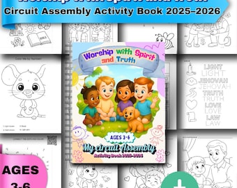 JW Kids Circuit Assembly Activity Book 2025–2026 — “Worship With Spirit and Truth” — Ages 3–6 | Printable PDF. JW Kids Gifts
