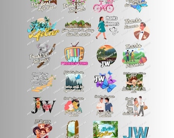 JW Sticker Sheet for Jehovah's Witnesses | Digital Gift for Pioneers and Congregation Members. JW Gifts