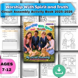 JW Kids Circuit Assembly Activity Book 2025–2026 | Worship With Spirit and Truth | Fun & Faith-Based Workbook for Ages 7–12. JW Gifts,