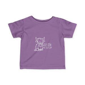T-shirt baby koe baby, schattig shirt Schotse hooglander voor baby's, print grappige koe, shirt boerderijdier peuter, landthema kindertop, cadeau koeliefhebber