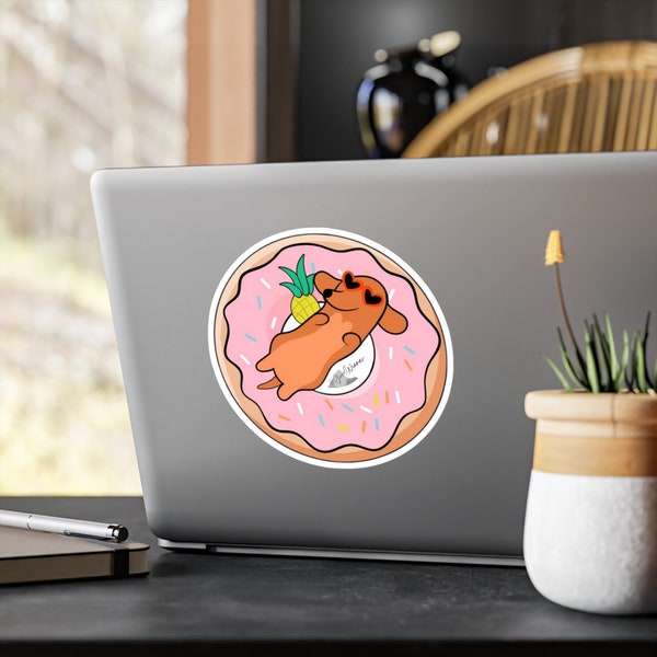 Dachshund Donut Sticker