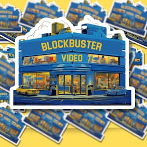 Blockbuster Video Sticker, 90s stickers, 90s video store decal