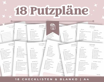 Cleaning schedule template checklist, household planner, household cleaning schedule, entire apartment cleaning schedule, daily planner, to-do list, apartment cleaning plan