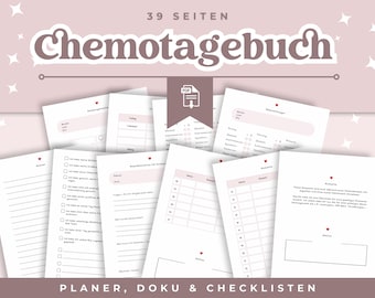 Chemotherapy Diary - Chemo Tracker - Therapy Plan - Chemo Tips - Chemo Gift - Patients - Cancer Patients - Hospital - Download