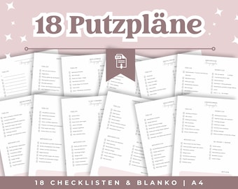 Cleaning schedule template checklist, household planner, household cleaning schedule, entire apartment cleaning schedule, daily planner, to-do list, apartment cleaning plan