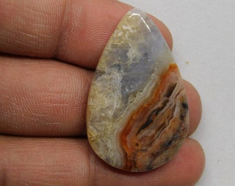 Attractive! crazy lace agate cabochon crazy lace agate gemstone semi precious Crazy Lace loose stone gift stone 33 CTS. {36X22}MM #1079