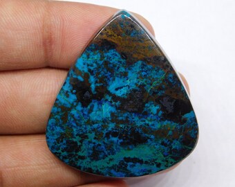 Cabochon di shattuchite di azzurrite naturale Pietra preziosa sciolta di shattuchite di azzurrite di alta qualità Gioielli con pietre preziose di azzurrite semi preziosi [86 ct 41X37 mm]