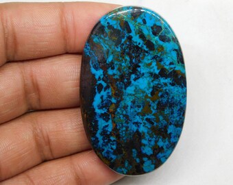 Cabochon di shattuchite di azzurrite naturale Pietra preziosa sciolta di shattuchite di azzurrite di alta qualità Gioielli con pietre preziose di azzurrite semi preziosi [179 ct 57X34 mm]