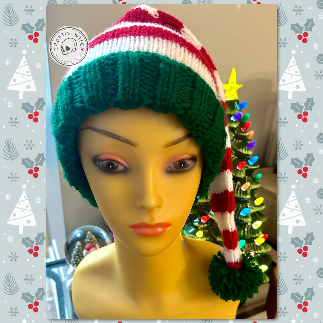 Elf Stocking Hat KNIT PATTERN Christmas Hat Festive Hat Etsy