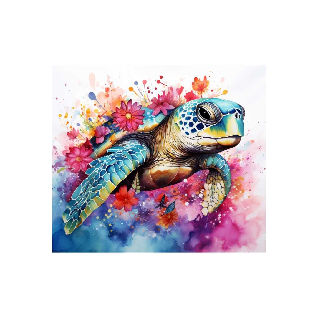 Sea Turtle Tumbler Wrap Png, Seaturtle 20oz Boho Sublimation Wrap ...