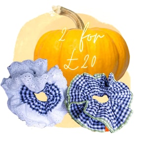 Spring Bundle Deal: Stylish Gingham Jumbo Scrunchies x2 for 16 Pounds