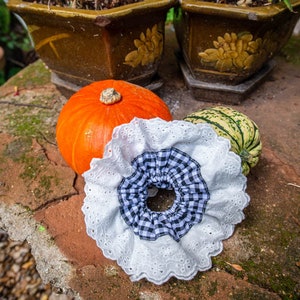 Gorgeous Giant XL Gingham Scrunchie! Soft-elastic Jumbo Hair tie - Perfect for all Occasions.
