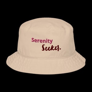 Serenity Seeker Bucket Hat - 100% coton biologique Sarga - chapeau Bo Ho, chapeau seau à la mode inspirant, ambiance relaxante