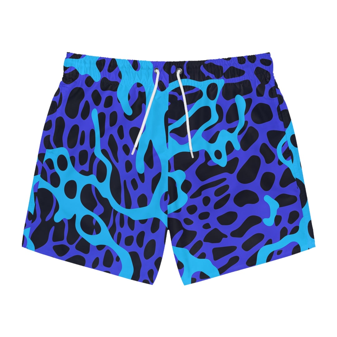 Blue Leopard Swim Trunks - Etsy