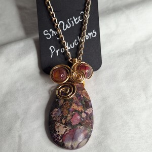 Impression Jasper Wire Wrapped Pendant