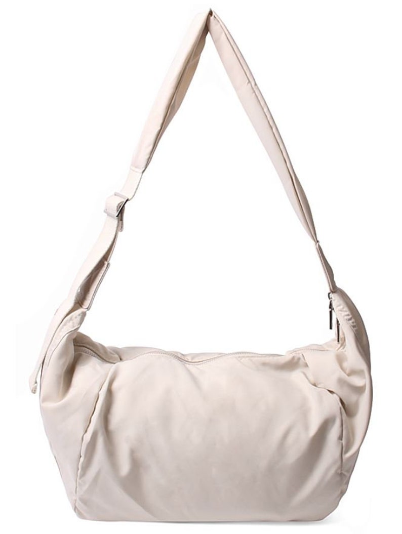 Croissant Crossbody Tasche, Dumpling Bag, Hobo Tasche, große Schultertasche Elfenbein