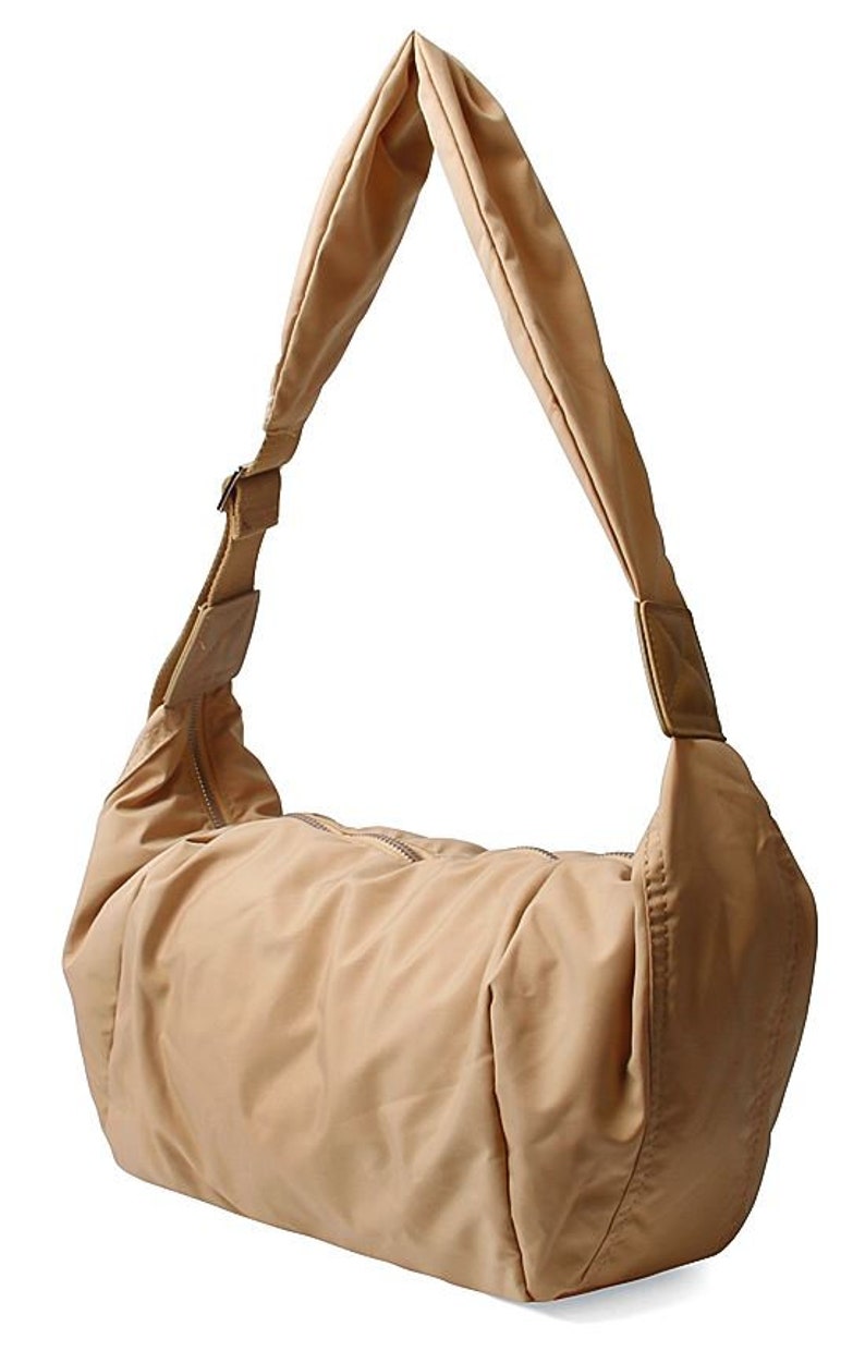 Croissant Crossbody Tasche, Dumpling Bag, Hobo Tasche, große Schultertasche Beige