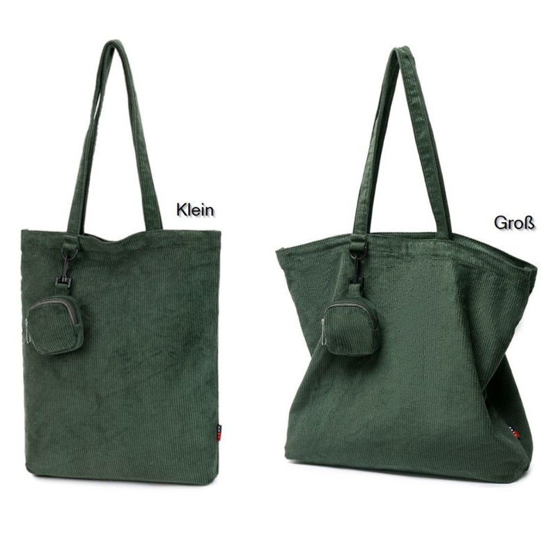 Cord Einkaufstasche, Schultertasche, Cord Tasche, große Kapazität, Vintage Schultertasche Grün