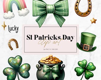 St Patricks Day Clip Art: Shamrock PNG Graphics (Commercial Use)