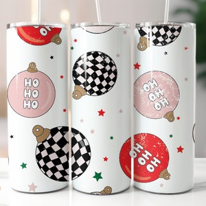 Envoltura para vaso navideño sin costuras, vaso delgado de 20 oz, descarga digital PNG, diseño de sublimación navideña