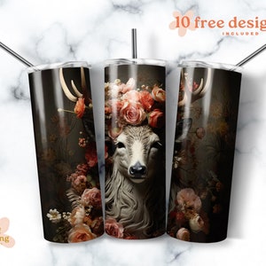 Hirsch 20 oz Skinny Becher Sublimation Design digitaler Download PNG Instant DIGITAL NUR, Hirsch Becher