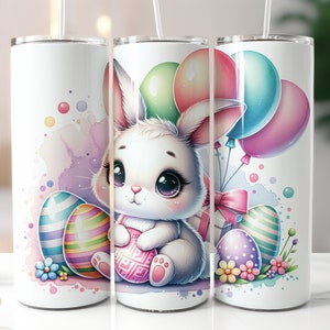 Easter bunny 20 oz Skinny Tumbler Sublimation Design, Easter Bunny Tumbler Wrap, Easter Tumbler Wrap, Easter PNG, Digital Download