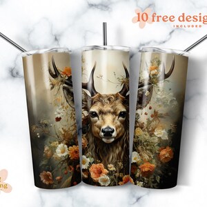 Hirsch 20 oz Skinny Becher Sublimation Design digitaler Download PNG Instant DIGITAL NUR, Hirsch Becher